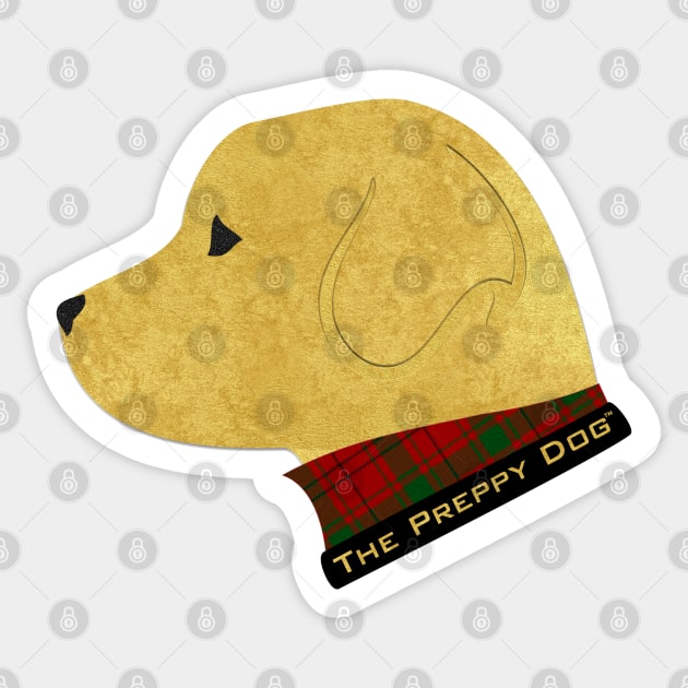 Preppy Golden Retriever - Tartan Plaid Sticker by emrdesigns